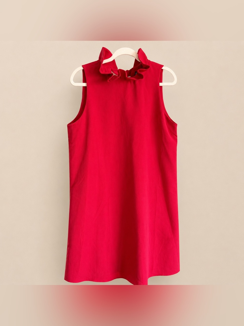 Tuckernuck Red Ruffle Neck Sleeveless Shift Dress NWT Size Large